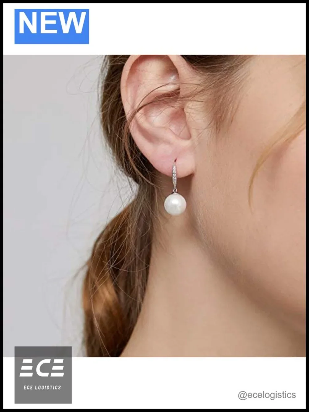 925 Sterling Silver Pearl Dangle Drop Earrings with Fish Hook Women Jewelry Gift